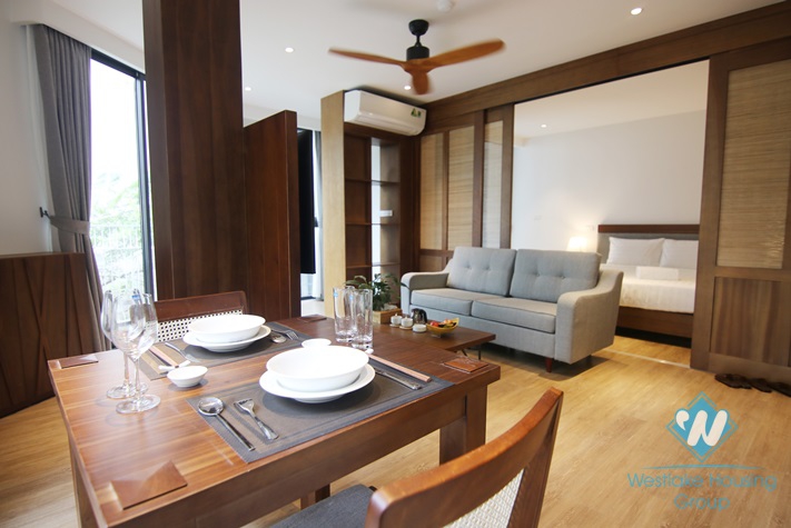 Pretty Japanese styling apartment for rent on Linh Lang street, Ba Dinh
